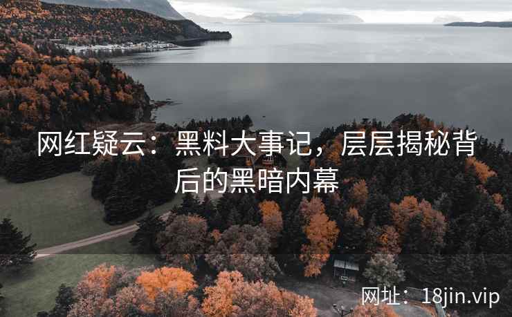 网红疑云：黑料大事记，层层揭秘背后的黑暗内幕