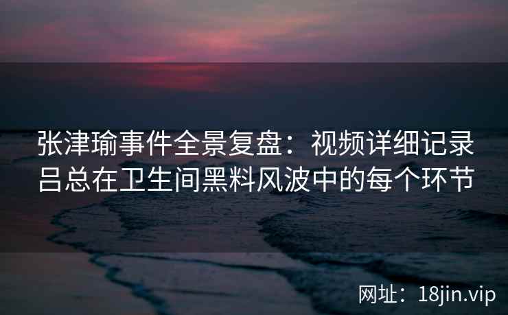 张津瑜事件全景复盘：视频详细记录吕总在卫生间黑料风波中的每个环节  第1张