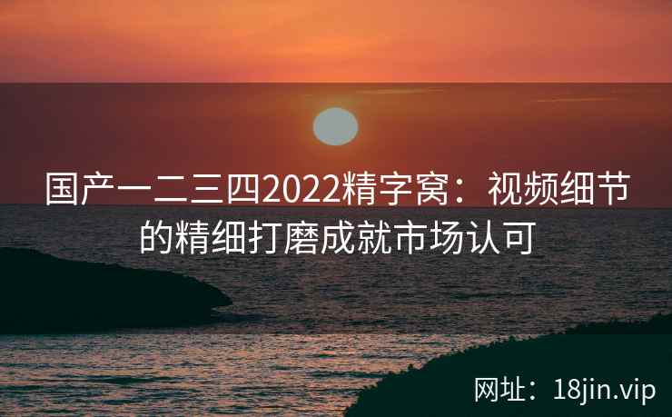 国产一二三四2022精字窝：视频细节的精细打磨成就市场认可  第2张