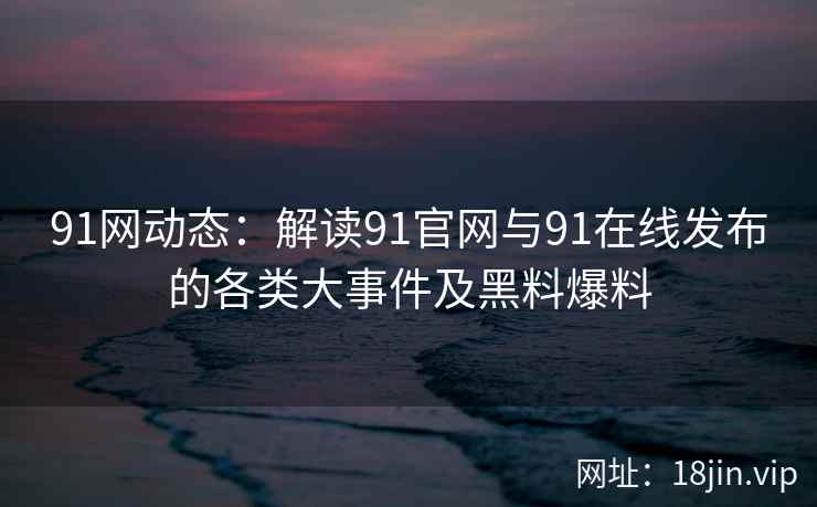 91网动态：解读91官网与91在线发布的各类大事件及黑料爆料  第1张